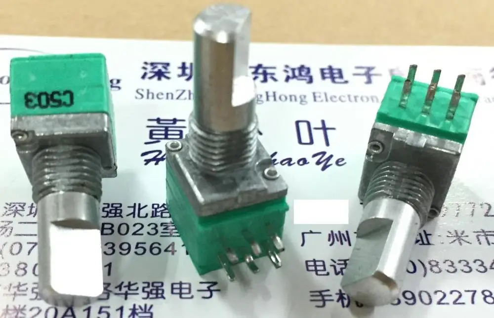

2PCS/LOT Rising type 09 precision potentiometer, double C50K shaft, 15MM power amplifier, volume potentiometer, logarithmic type