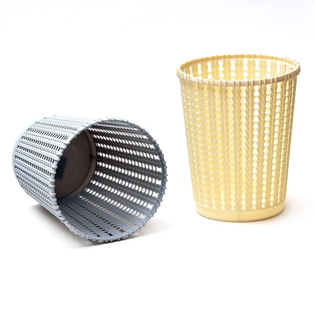 

Creative Plastic Rattan Desktop Storage Basket Cylinder Pen Pencil Pot Holder Organizer Dressing Table Storage Box