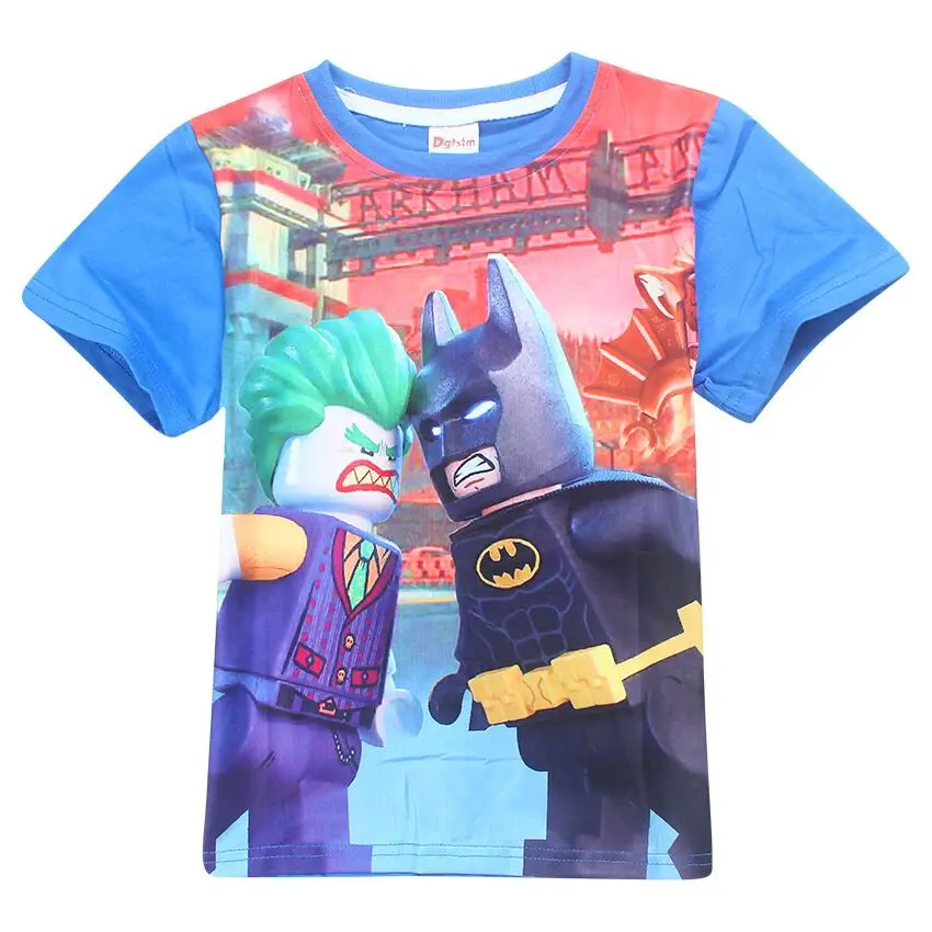 Летняя детская одежда футболка для маленьких мальчиков и девочек Футболка с принтом «Бэтмен» и «тролли» детские футболки
