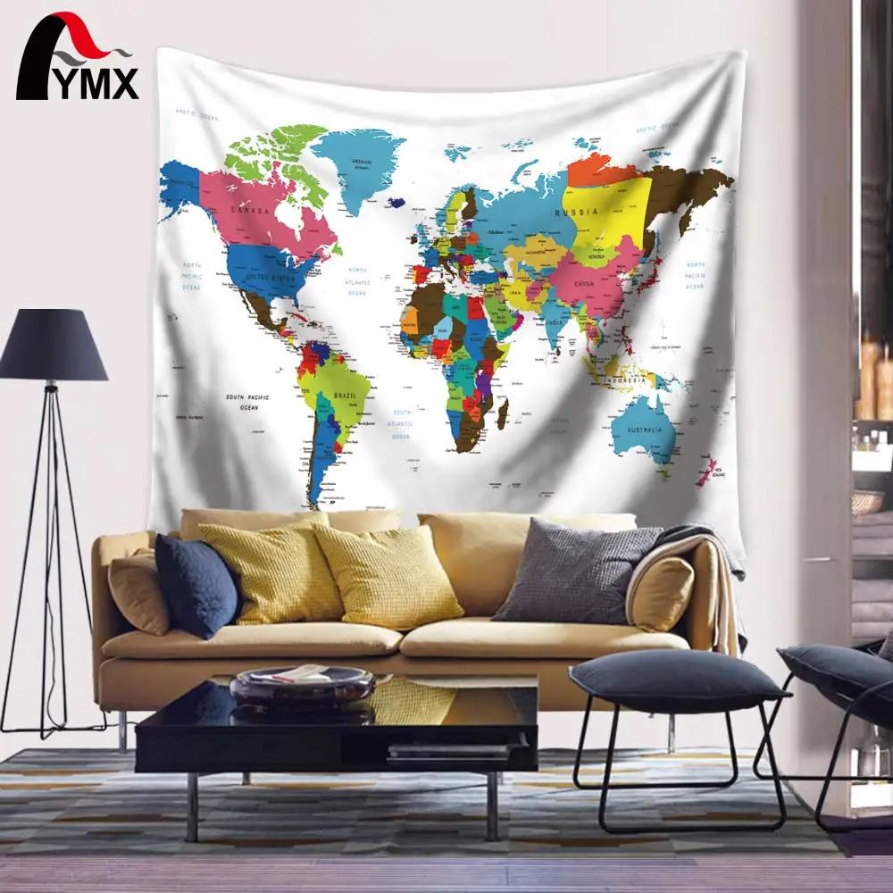 Wholesale Vintage Map Tapestry 150*130/200CM World Map Wall Hanging Blanket Indian Mandala