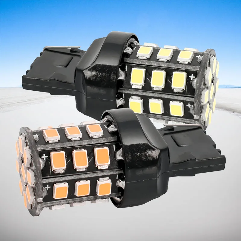 2 шт. T20 7440 W21W WY21W 33 led 2835 smd автомобиля задние светодиодные лампы тормозного светильник s авто задний фонарь поворотники светильник красный белого и желтого цвета 12V 2X