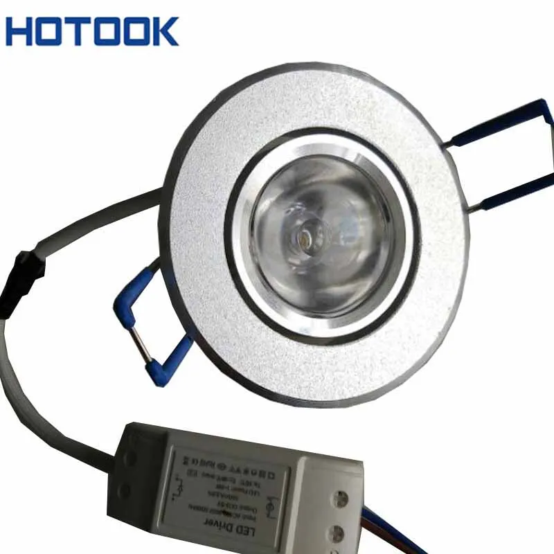 10pcs Mini Light 3w recessed aluminum downlight led driver AC 85 265V LED Spot light for