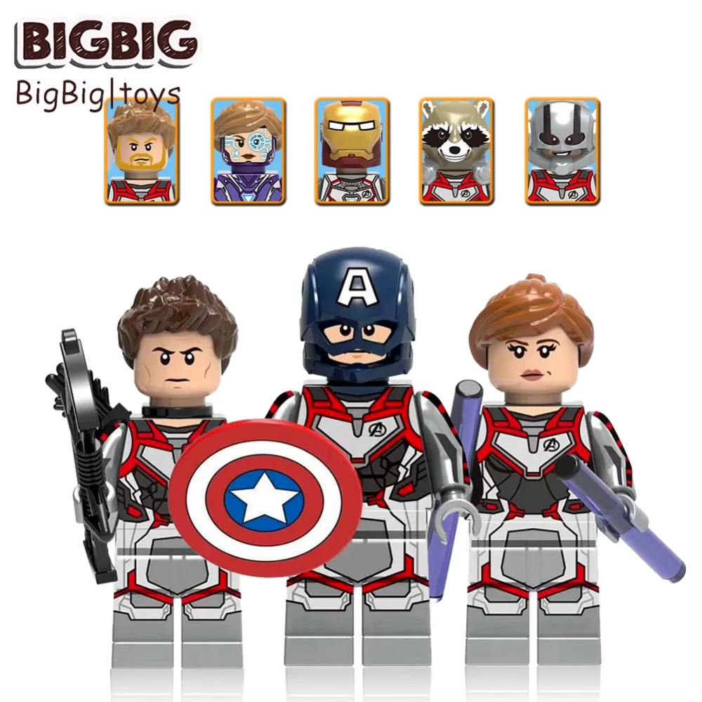 

2019 Legoingly Avengers 4 EndGames Captain Marvel figures Single Spiderman Building Blocks bircks compatible Legoes toys kids