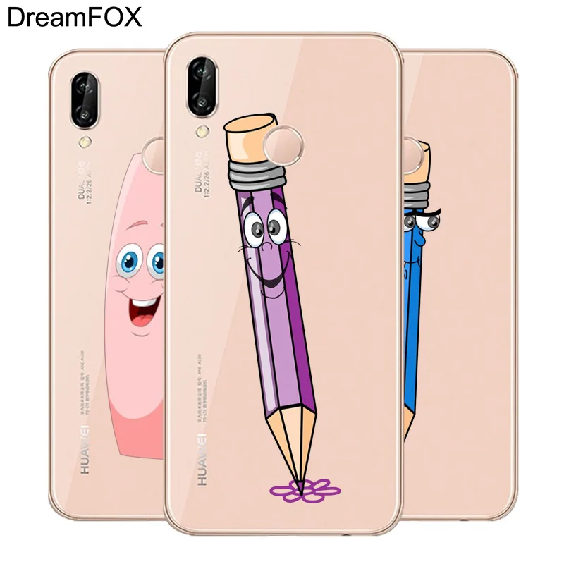 DREAMFOX L280 модный мультяшный Карандаш Мягкий ТПУ силиконовый чехол для huawei Honor 6A 6C 7X9