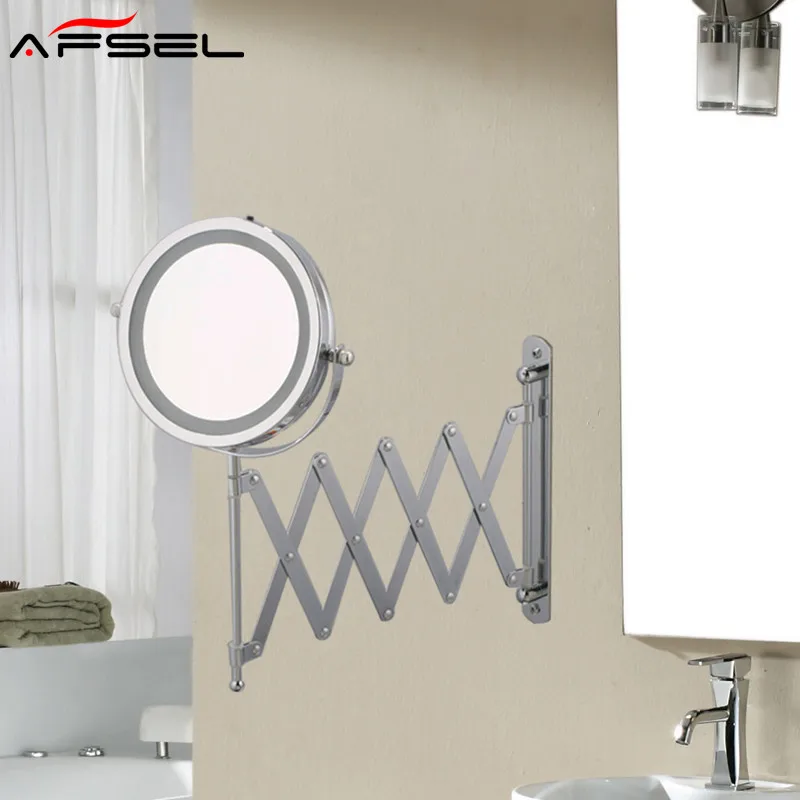 Aliexpress Afsel 7 Inch Makeup Mirrors Led Wall Mounted Afsel 7 Inch Makeup Mirrors Led Wall Mounted Extending Folding Double Side Light Mirror 5x Magnification Bath Toilet