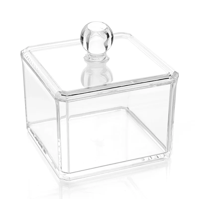 HIPSTEEN квадратный акриловый косметический Органайзер ватный шарик/держатель для подушечки Коробка Для Хранения Чехол для макияжа контейнер одноярусный прозрачный