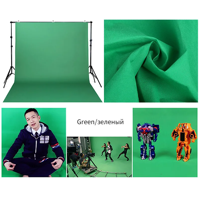Photo Backdrop 1.6Mx2M/3M/4M Non-woven Backdrop Background Solid Color Green White Black Screen Chromakey Cloth