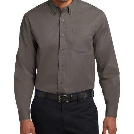 Port Authority S608 Long Sleeve Easy Care Shirt Bark - Extra Large (1)