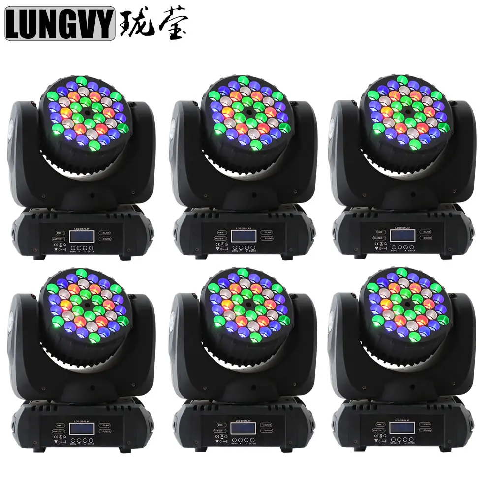 Бесплатная доставка 6 шт./лот 36*3 Вт RGBW DMX 512 светодиодная мини движущаяся головка