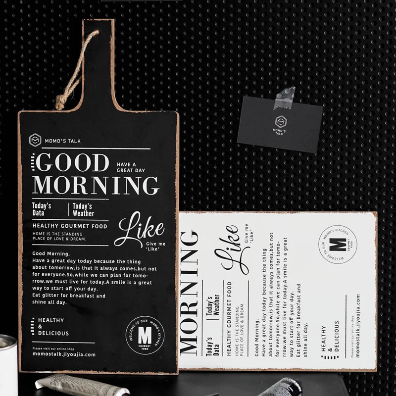 paddle black white double sides wood vintage bread cutting board (2)