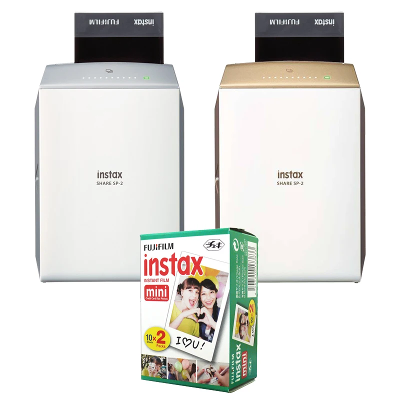 Fujifilm Instax Share SP-2 принтер для смартфонов Золотое серебро + Fuji мини белая простая 20