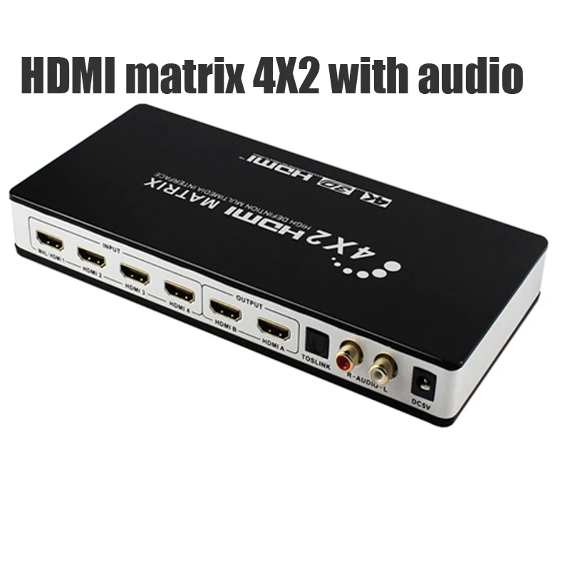 HDMI Matrix 4K 2K 3D 1080P HDMI Matrix 4X2 2X2 4X4 переключатель сплиттер конвертер адаптер с пультом дистанционного управления