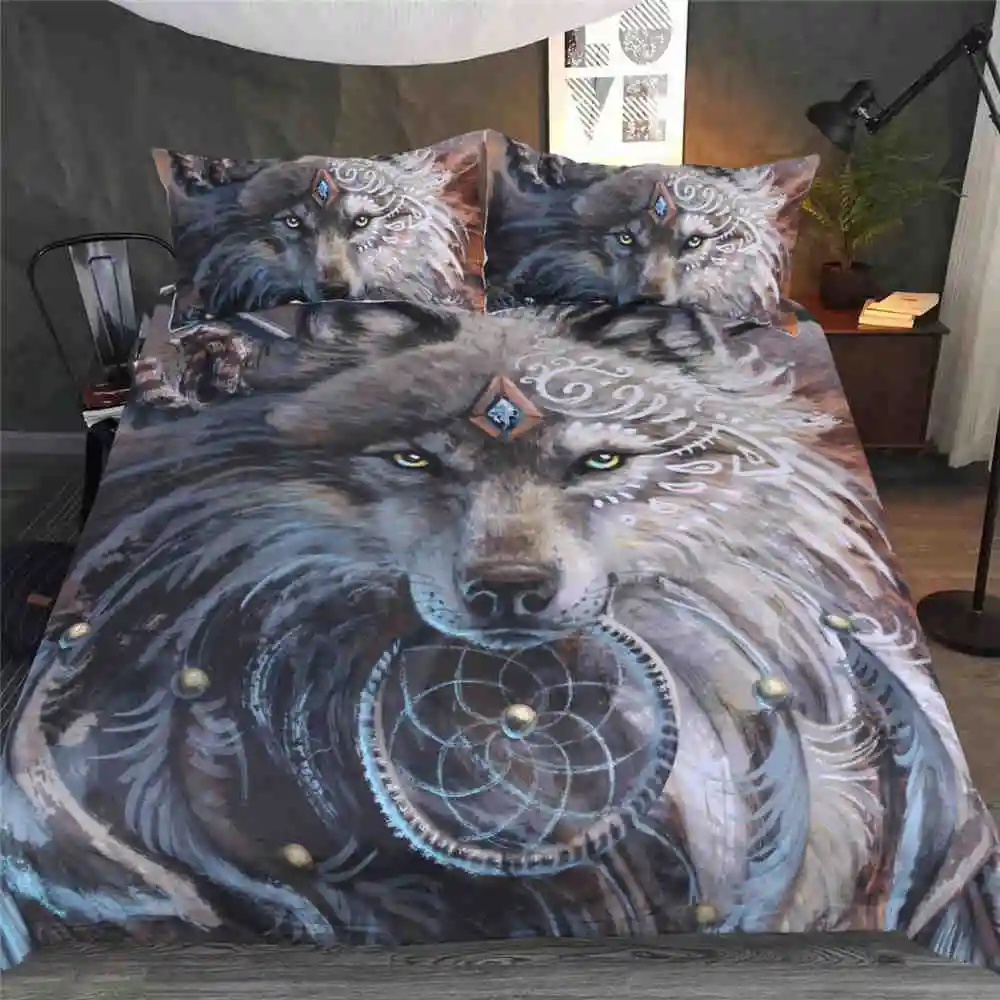 LOVINSUNSHINE утешитель постельных принадлежностей King комплект постельного белья размера Queen Wolf животные 3d цифровое одеяло с принтом крышка AB#68 - Цвет: style1