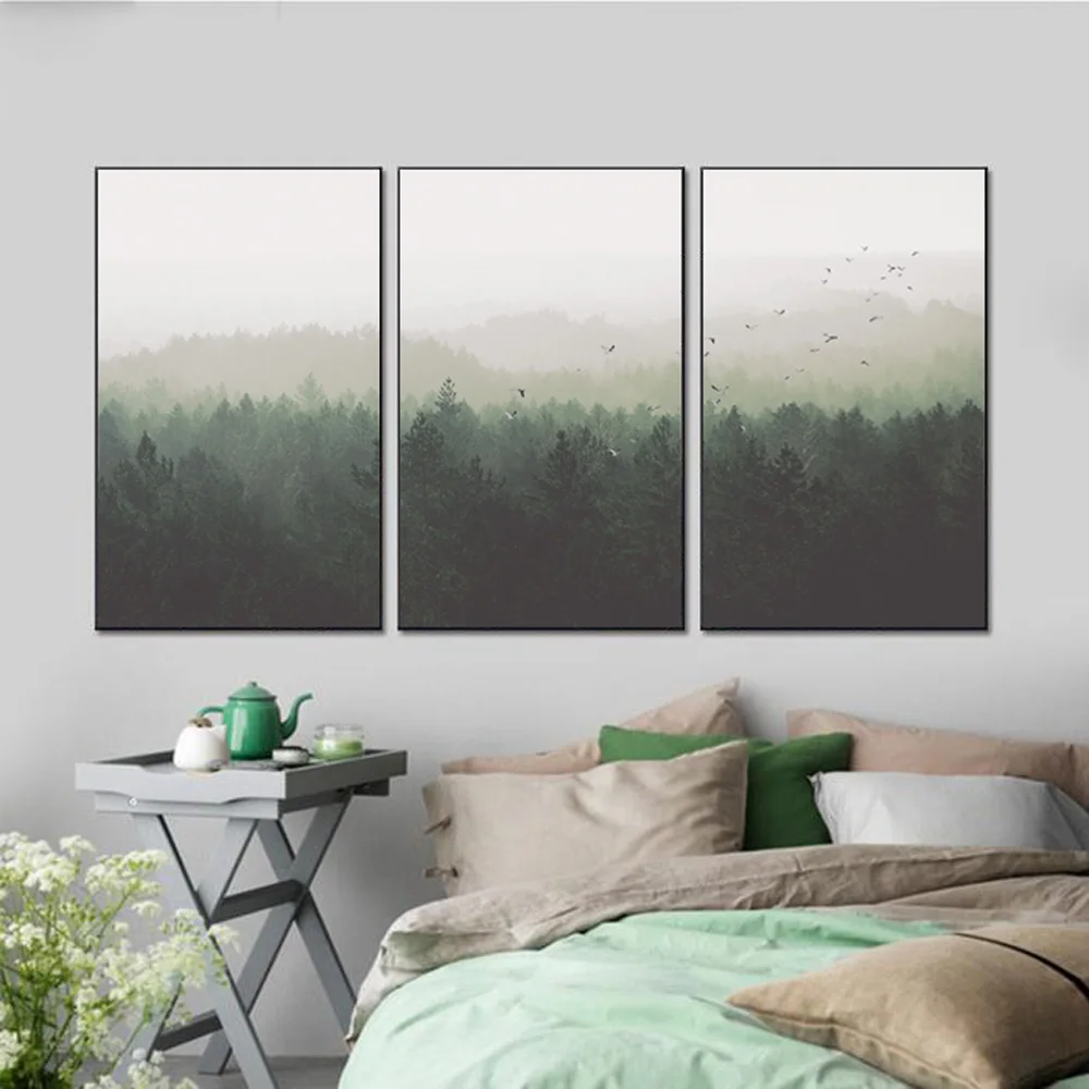 

Nordic Decoration Forest Landscape Wall Art Canvas Poster and Print Canvas Handmade Decorative Picture for Living Room Home Deco