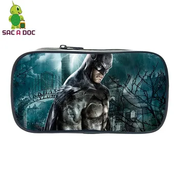 

Cool Justice League Batman Bruce Printing Pencil Bag Kids Super Hero Pen Pouch Teenagers Boys Girls Stationery Supplies Bags