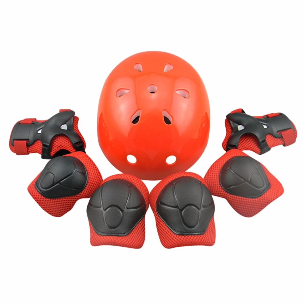 

7Pcs/Set Elbow Wrist Knee Pads Bicycle Helmet for Kids Children Sport Safety Protective Gear Skateboard Skating Bike Accessories