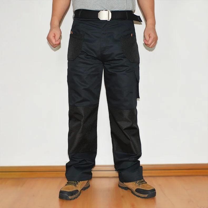 Мужские брюки карго, военные тактические брюки, мульти карманы, полная длина, рабочие брюки, оливковый черный цвет, для мужчин размера плюс ID711 - Цвет: ID711-1 Black