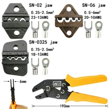 Цвета обжимные плоскогубцы челюсти(Челюсть ширина 6 мм/плоскогубцы 190 мм) для большинства типов неизолированные терминала SN-02 SN-06 SN-0325