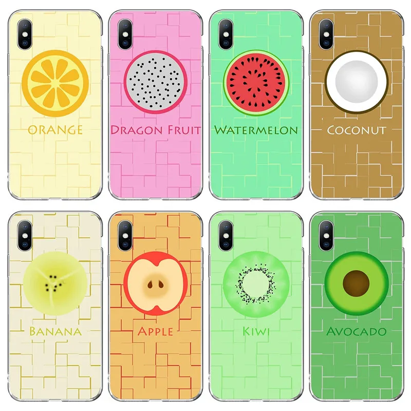 

iPWSOO Tropical Fruit Phone Case For iPhone 5 5S SE 6 6s 7 8 Plus TPU Soft Case For iPhone X XS Max XR XS Cover Back Cases
