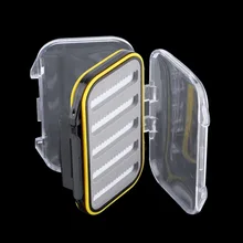 106*76*37mm Plastic Waterproof fly fishing Double Side Clear Slit Foam fly Fishing Box FLY BOX Tackle Case Box drop shipping