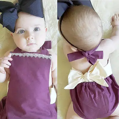 

Baby Kids Girls Lace Bodysuit Jumpsuit Outfits Baby Backless Sunsuit Summer Clothes 0-18M AU