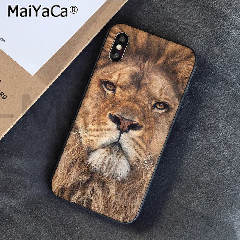 MaiYaCa Animaux Лев новое поступление черный сотовый Чехол для телефона для iphone 11 pro 6S 6plus 7plus 8 8Plus X Xs MAX 5S XR