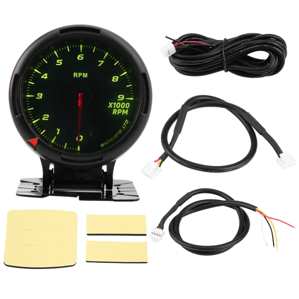 

12V 64 Color Backlight Tachometer Gauge Kit Odometer Speedometer 0~9000RPM for Auto Racer Car LED Backlight Speedometer
