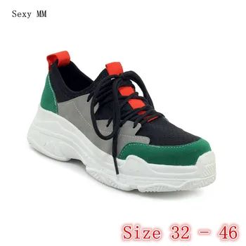

Flats Women Trainers Breathable Woman Casual Skate Walking Flat Shoes Zapatillas Mujer Small Plus Size 32 - 40 41 42 43 44 45 46