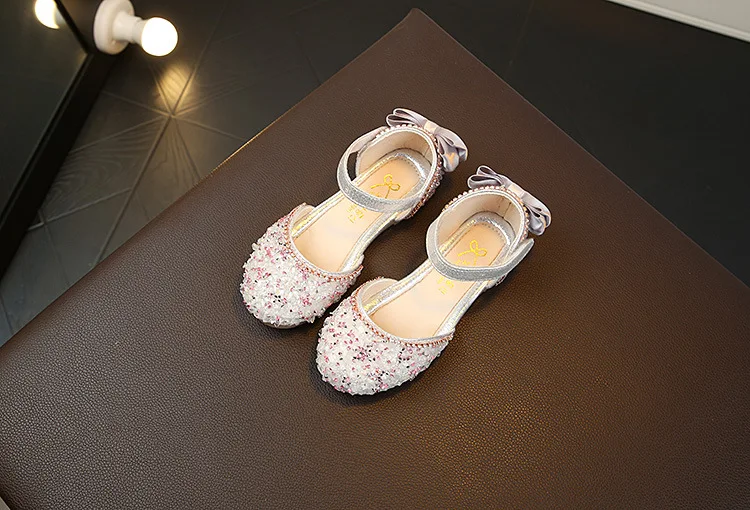Блестящие летние туфли для девочек вечерние свадебные модельные туфли для девочек сандалии с бантом со стразами детская пляжная обувь Meisjes Sandalen TX505