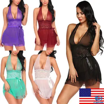 

Women Hot Sexy Teddy Lace Leotard Lingerie Bodysuit Babydoll Nightwear Dress
