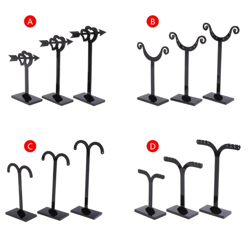 

1 Set 3 Size Acrylic Earrings Display Shelf Stand Holder Jewelry Organizer Rack