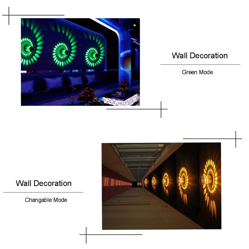 Lâmpada de Parede Luzes de Efeito de Espiral Espiral com Controlador Ktv e bar e decoração de Sala de Estar e hl Cor para Moderno Luz Conduzida da Parede com Controlador 110 V e 220 v 3 w 11 Luzes do efeito espiral da lâmpada de