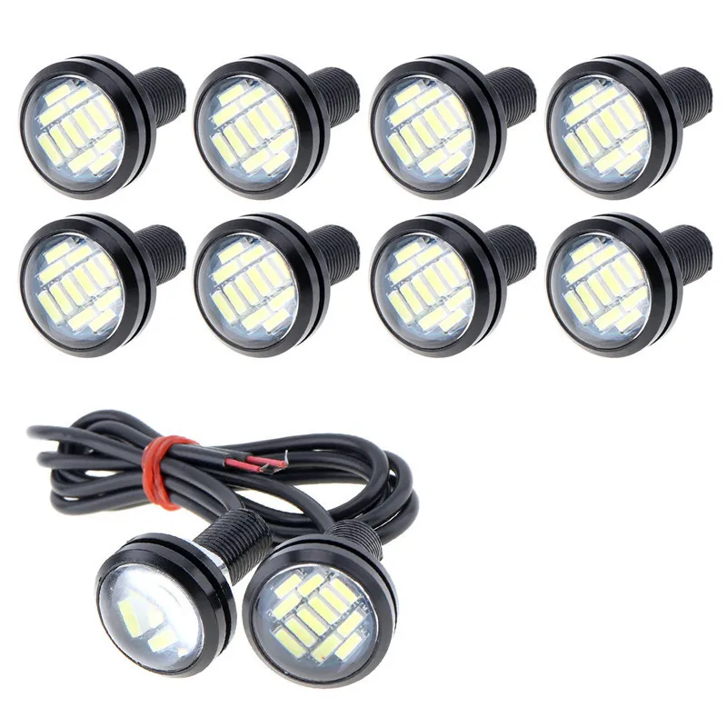 

10pcs/lot Fog DRL Daytime 23MM 4014 12LED Daytime Running Light LED Eagle Eye Light White Color DC12V Waterpproof Light Motor