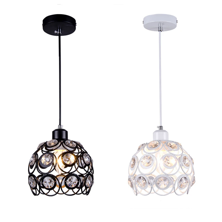 Lustres kristal hanglampen fashion bar eettafel lamp e27 moderne art designer thuis opknoping verlichting zwart