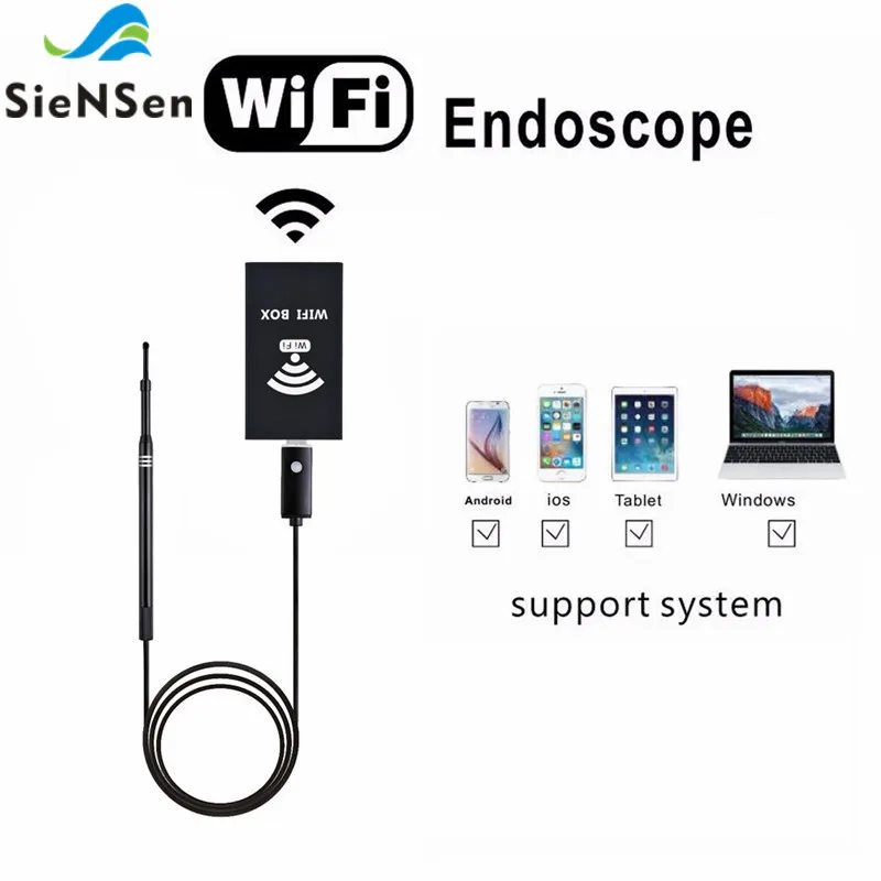 

SienSen 5.5mm WiFi Wireless Ear Endoscope Camera Mini Waterproof Inspection Camera USB Ear Scope Camera With 6 LED DDES04