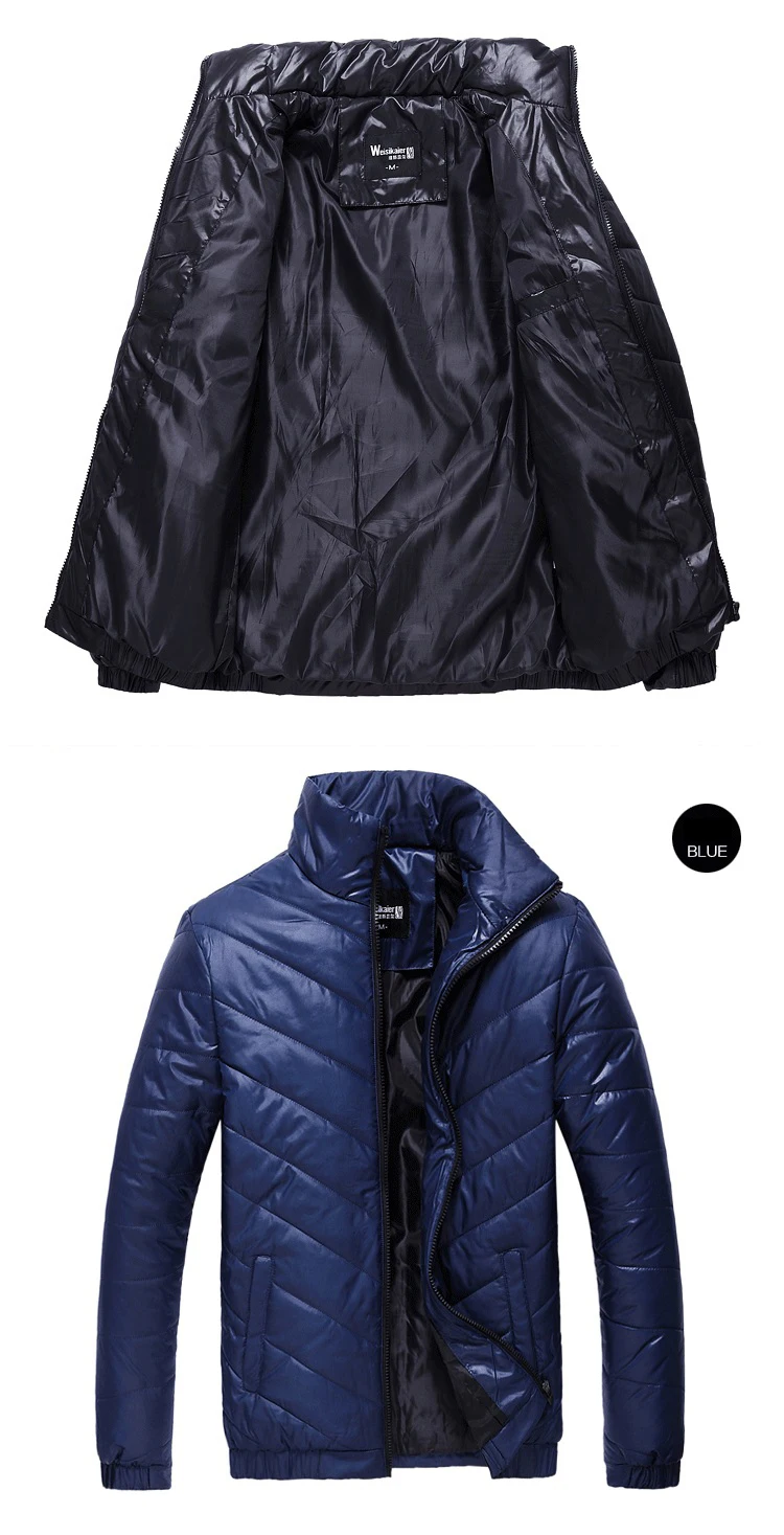 E-BAIHUI зимние куртки мужские большие размеры пальто хлопковая стеганая куртка черные теплые парки Hombre стоячий воротник повседневное Пальто 5XL L298