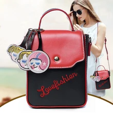 Cartoon Printing Designer Mini Shoulder Bag Genuine Leather Hanging neck Stewardess Bag Women’s Phone Crossbody Bags coin holder