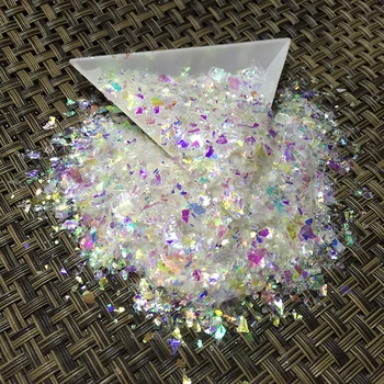 

Wholesale White Irregular Nail Art Acrylic Glitter Shinny Mixture Shell Glitter Power Foil Paper DIY Nail Decoration 50/100/200g