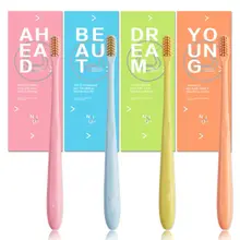 4 шт./компл. милые Карамельный цвет! щубные щетки пшеничной соломы ручка мягкие щетинки небольшой головки тончайший гигиены ротовой полости, Семья Портативный