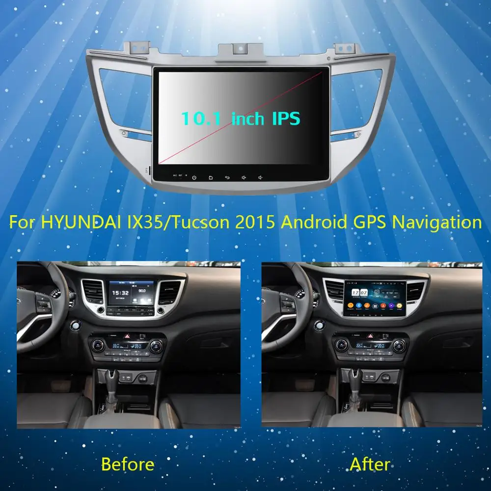 Perfect 10.1"IPS Octa Core 4G RAM+64G ROM Android 9.0 Car DVD Radio GPS Navi For Hyundai IX35 TUCSON 2014 2015 DSP CarPlay Parrot BT 2