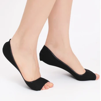 

FashionNew Design Invisible Simple Fingerless Cotton Socks Elastic Fish Mouth Socks Skin Color 1Pair Shallow Mouth Summer Women