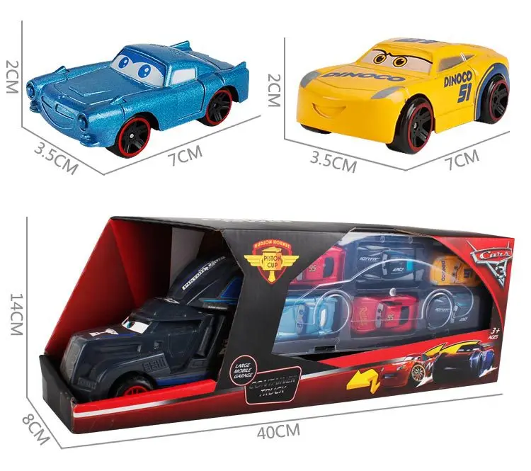 7 шт./компл. disney Pixar Cars 3 Lightning McQueen Jackson Storm Cruz Mater Mack Uncle Truck 1:55 автомобиль из литого металла модель игрушка для мальчиков