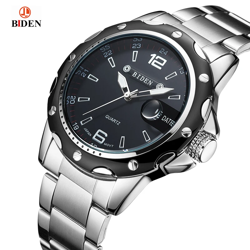 Relogio Masculino BAIDEN Mens Watches Top Brand Luxury Famous Quartz Watch Men Business Stainless Steel Male Clock Wristwatch C 2016 julius mens watches top brand luxury stainless steel mesh band gold watch man business quartz watch male relogio masculino