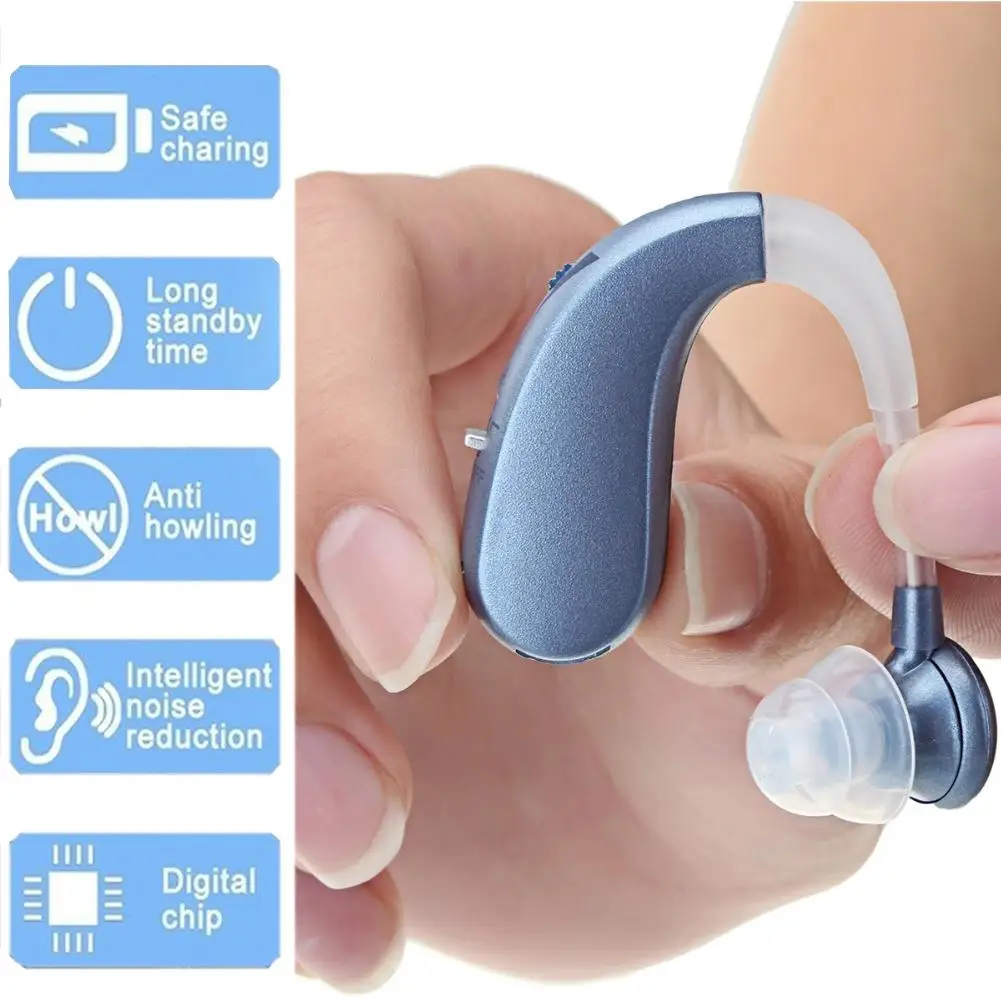 Rechargeable Mini TPE Hearing Aid For The Elderly Hearing Loss Sound Amplifier Ear Care Tools 2 Color Adjustable Hearing Aids