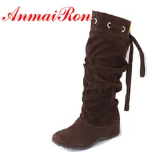 ANMAIRON Hot Sale Boots 4 ColorS Half Boots Women Lady Boot Winter Footwear Wedge Shoes Fashion Sexy Snow Warm EUR Size 34-43