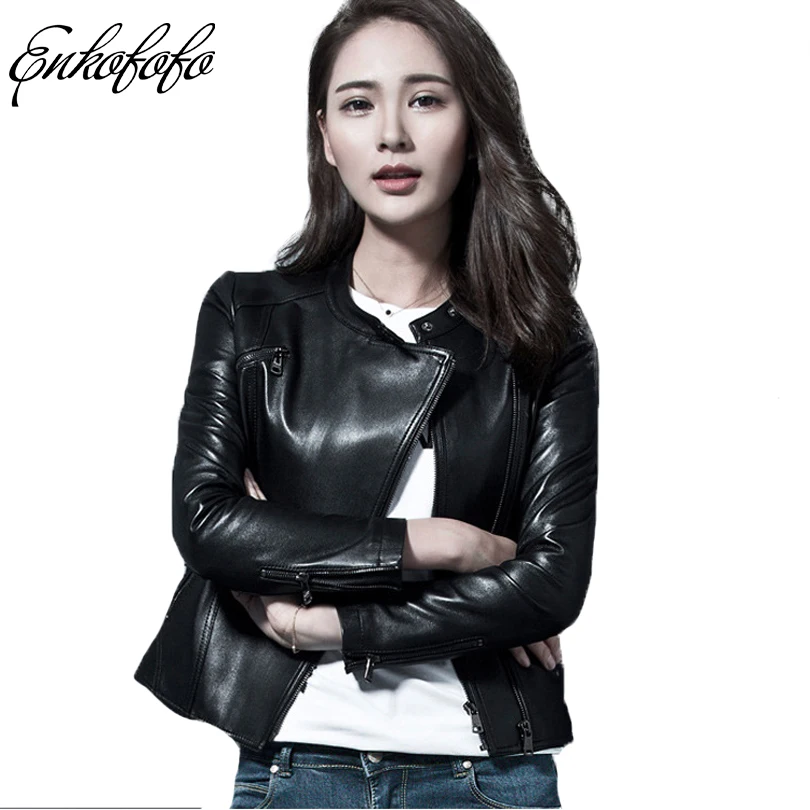 Pour Moto Peau Manteau Réel Zip Femmes Mouton De Court En Veste Couro Vestes Doux 100 Survêtement Cuir Véritable Black 2018 Jaqueta Mince 6aEBwqnW