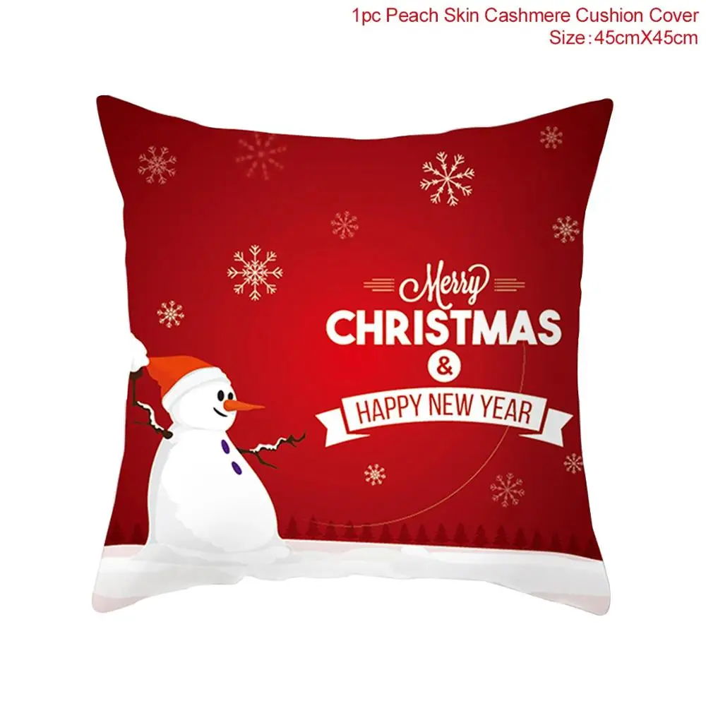 QIFU 45x45cm Elk Snowflake Santa Claus Christmas Pillowcase Christmas Decor for Home Christmas Navidad Xmas New Year - Цвет: Xmas Pillowcase 1