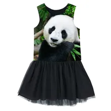 Платье для девочек; модный принт панды; новое летнее детское платье; одежда для детей 2-10 лет