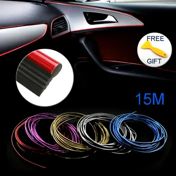 

15M Auto DIY Car-Styling Interior Decoration Thread Insert Type Air Outlet Dashboard Decoration Strip Accessories Car Styling