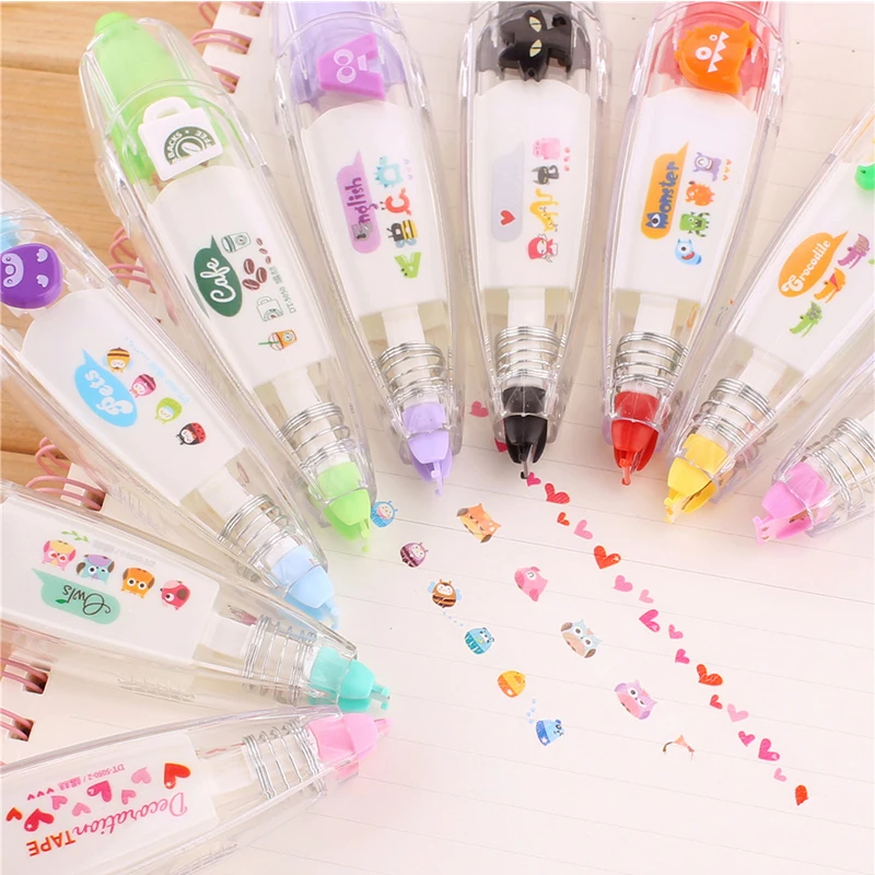 

Cute Creative Press Colorful Correction Tape DIY Cartoon Animals Home Diary Decoration Scrapbooking Photo Album School Office